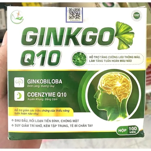 Ginkgo Q10 hoạt huyết dưỡng não đau đầu chóng mặt tăng cường lưu thông máu đau đầu chóng mặt tiền đình