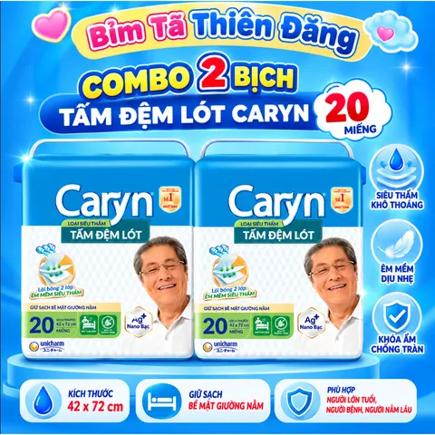 [ COMBO 2 BỊCH ] Tấm Đệm Lót Caryn Cho Người Lớn Size L10 L20 XL14 – Thấm Hút Tốt, Tiện Lợi, Chăm Sóc Người Cao Tuổi