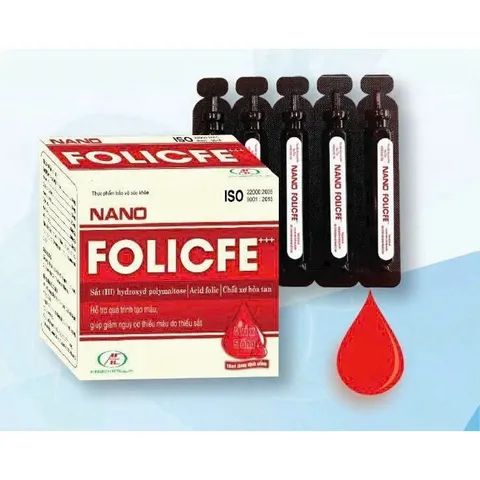 NANOFOLICFE +++ nano fe folic bổ sung sắt và acid folic, giảm thiếu máu do thiếu sắt, hỗ trợ quá trình tạo máu ống 