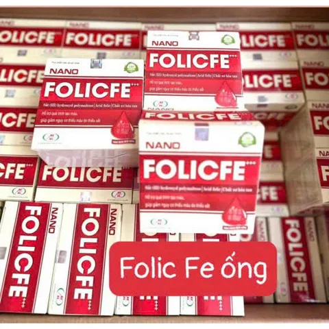 NANOFOLICFE +++ nano fe folic bổ sung sắt và acid folic, giảm thiếu máu do thiếu sắt, hỗ trợ quá trình tạo máu ống 