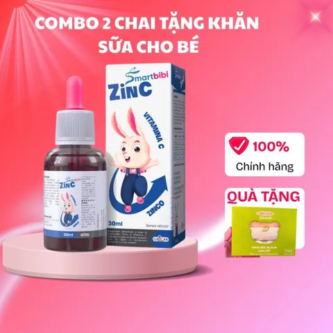 Kẽm Chelate Hữu Cơ Smartbibi ZinC Hỗ Trợ Ăn Ngon Tăng Cân, Giảm Ốm Vặt, Cho Bé Từ Italia 30ml