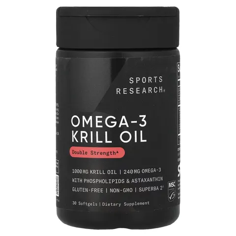 Viên Uống Dầu Nhuyễn Thể Hỗ Trợ Tim Mạch Sports Research Omega-3 Krill Old Double Strength 60 viên