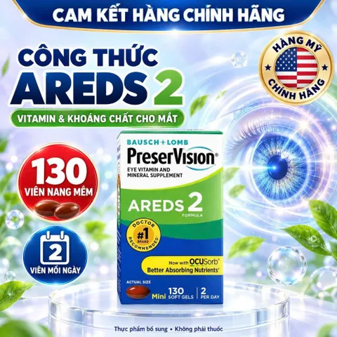 Viên Uống Bổ Mắt PreserVision AREDS 2 130 Viên Hàng Mỹ Chính Hãng
