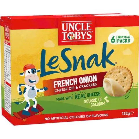Bánh quy Uncle Tobys LeSnak Cheese kèm khay sốt chấm