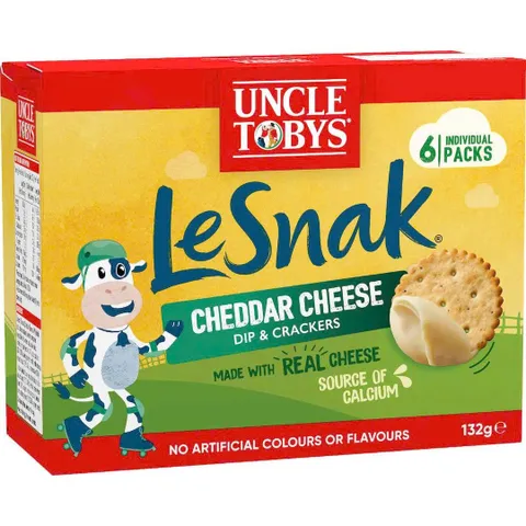 Uncle Tobys LeSnak Cheese bánh quy phô mai kèm khay sốt chấm Úc