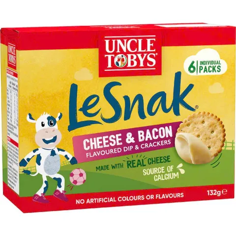 Uncle Tobys LeSnak Cheese bánh quy phô mai kèm khay sốt chấm Úc