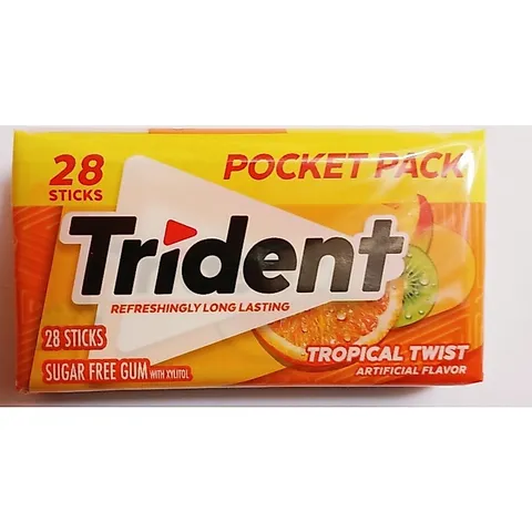 Hộp 50,4g _28thanh kẹo Gum Trident không đường ,hsd:12/2026