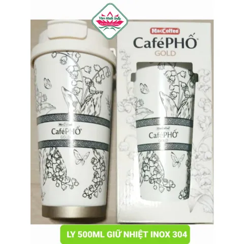 Ly giữ nhiệt inox 304 cà phê phố gold 500ml
