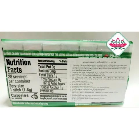 Trident kẹo cao su bạc hà 50,4g hsd:12/26