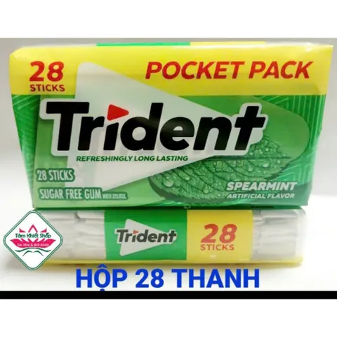 Trident kẹo cao su bạc hà 50,4g hsd:12/26