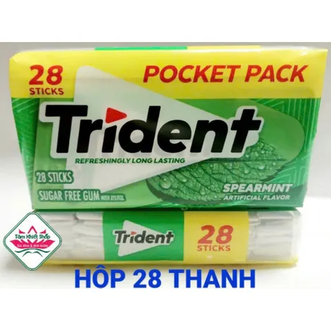 Trident kẹo cao su bạc hà 50,4g hsd:12/26