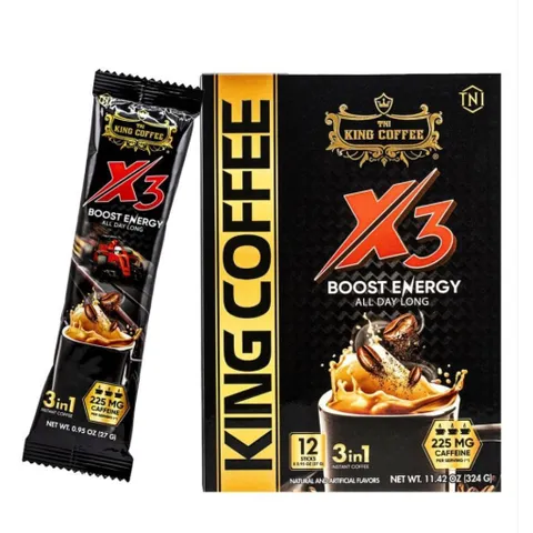 combo 3 hộp 324gr King Coffee 3X sữa, hsd:10/27