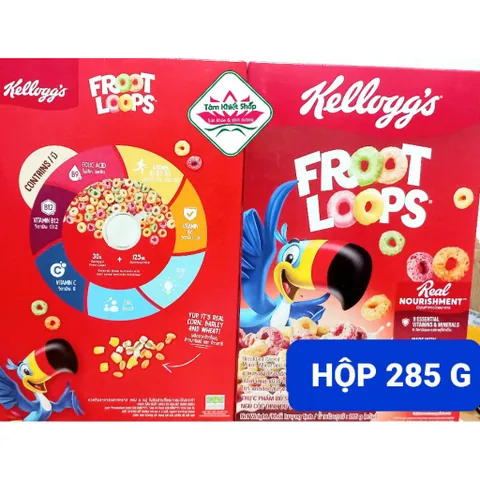 ngũ cốc Kellogg's Froot Loops DINOSAUR 285g, hsd:4/27