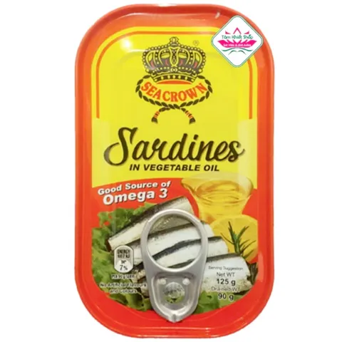 Hộp 125 g cá trích Sea Crown  ngâm dầu,hsd: 2/8/2027
