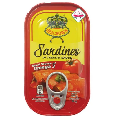 Cá trích Sea Crown 125g ngâm dầu sốt cà,hsd: 1/8/27