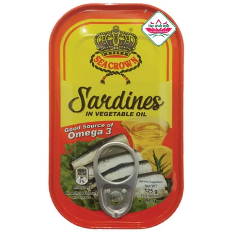 Cá trích Sea Crown 125g ngâm dầu sốt cà,hsd: 1/8/27