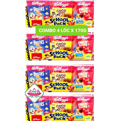Kellogg's Combo 4 lốc 170g SCHOOL BACK,hsd: 4/27