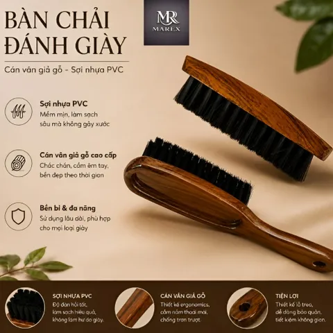 Bàn chải đánh giày lông mềm cao cấp mới, dụng cụ vệ sinh đồ da kết hợp với xi đánh giày để đạt hiệu quả tối đa