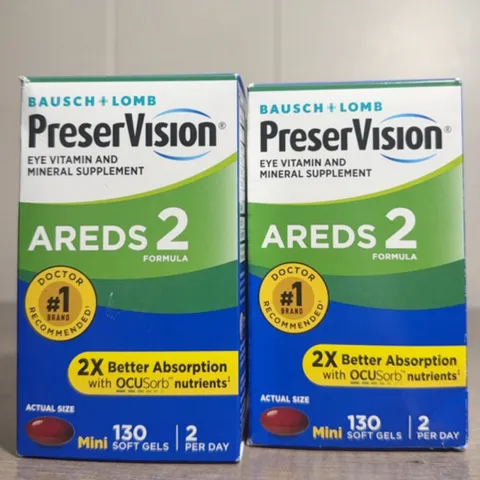 Viên uống Bausch + Lomb PreserVision® Areds 2 Formula |120/130/210 viên| Làm chậm quá trình thoái hóa điểm vàng do tuổi tác (AMD) & Bảo vệ thị lực trung tâm [S/P Chuẩn Mỹ không tem]