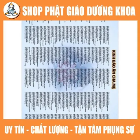 10 TỜ Kinh Phật căn bản Kinh Vu Lan báo hiếu, kinh báo ân cha mẹ( hồi hướng công đức cho cha mẹ)  DƯƠNG KHOA SHOP