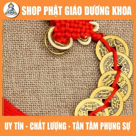 Chuỗi đồng tiền xu Ngũ Đế phong thủy chiêu tài rước lộc may mắn (xâu 5 xu) 849973