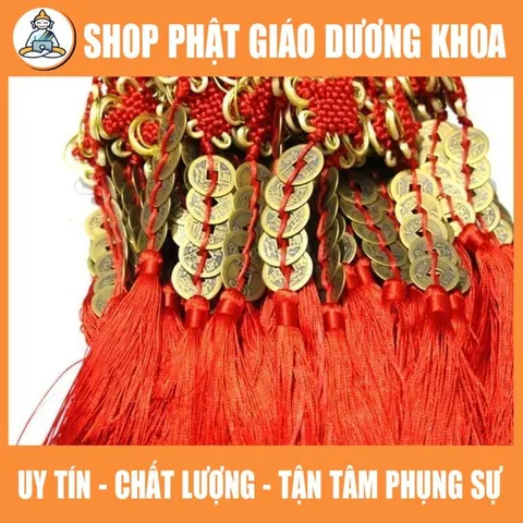 Chuỗi đồng tiền xu Ngũ Đế phong thủy chiêu tài rước lộc may mắn (xâu 5 xu) 849973
