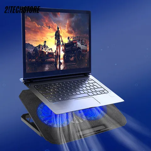 Quạt Làm Mát Laptop N99 2 Fan Hoạt Động Êm Ái, Đế Nâng 45 Độ Tản Nhiệt Tương Thích Mọi Dòng Máy Từ 13 -17in Có Đèn LED