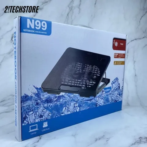 Quạt Làm Mát Laptop N99 2 Fan Hoạt Động Êm Ái, Đế Nâng 45 Độ Tản Nhiệt Tương Thích Mọi Dòng Máy Từ 13 -17in Có Đèn LED