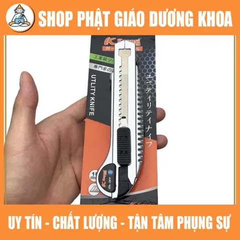CAO CẤP Dao rọc giấy lớn thay lưỡi liên tục Kapusi JAPAN, dao trổ 5 lưỡi 18mm thép SK5 siêu sắc, cắt giấy