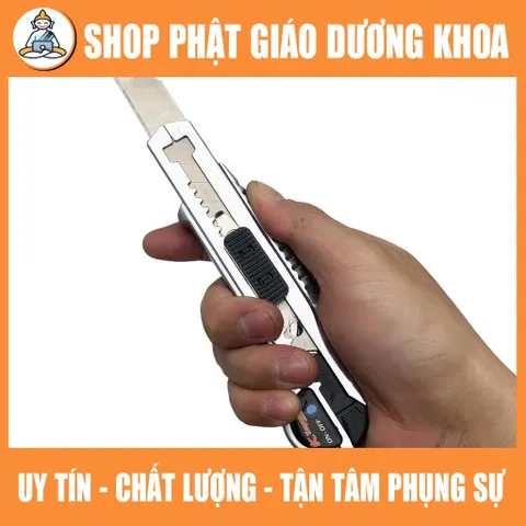 CAO CẤP Dao rọc giấy lớn thay lưỡi liên tục Kapusi JAPAN, dao trổ 5 lưỡi 18mm thép SK5 siêu sắc, cắt giấy