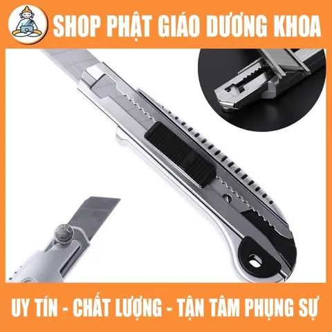 CAO CẤP Dao rọc giấy lớn thay lưỡi liên tục Kapusi JAPAN, dao trổ 5 lưỡi 18mm thép SK5 siêu sắc, cắt giấy