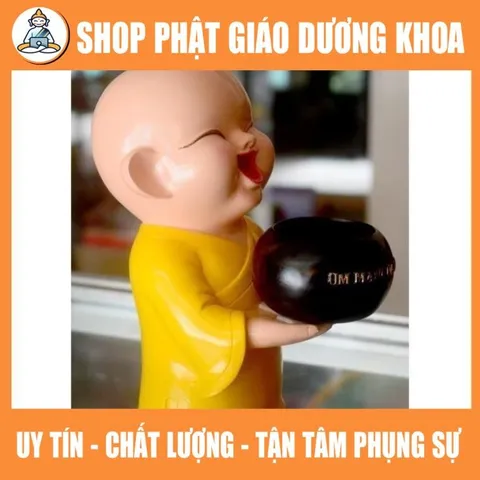 Tượng Chú tiểu ôm bát-dùng để xông trầm trong bát-cao 17cm  DƯƠNG KHOA SHOP