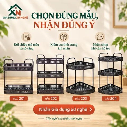 Kệ nhà tắm nhà bếp inox đen nhiều  tầng Gia Dụng Xứ Nghệ, thiết kế vuông chắc chắn tiện dụng