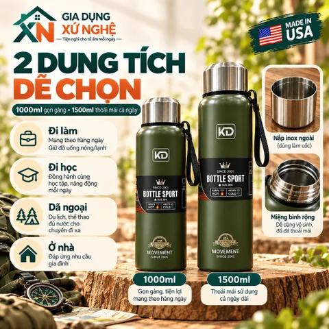 BÌNH GIỮ NHIỆT INOX 304 GIA DỤNG XỨ NGHỆ 1000ML-1500ML CÓ LỌC TRÀ GIỮ NÓNG LẠNH 24 GIỜ