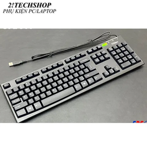 Bàn phím có dây Fuhlen L411 USB Black dành cho máy tính văn phòng, êm bền đẹp - chính hãng- BH 24T