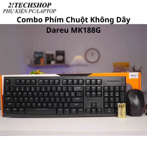 Bộ phím chuột không dây DAREU MK188G (Wireless USB), Bộ phím chuột văn phòng phù hợp PC/Laptop - BH 24T