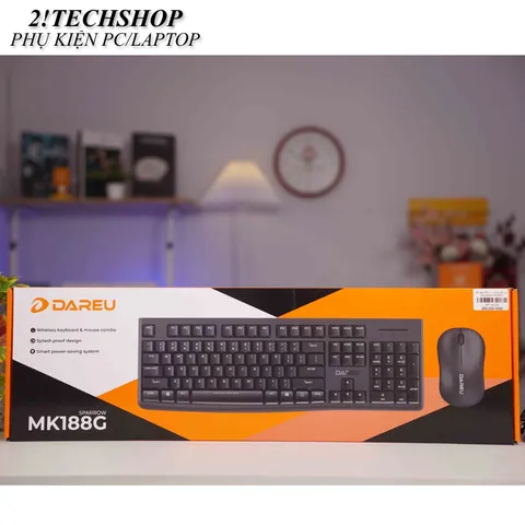 Bộ phím chuột không dây DAREU MK188G (Wireless USB), Bộ phím chuột văn phòng phù hợp PC/Laptop - BH 24T