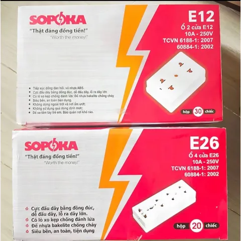 Ổ cắm chịu nhiệt SOPOKA không dây E12 E15 E26 chống cháy