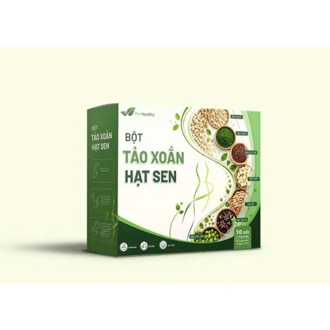 Bột Tảo Xoắn Hạt Sen Hỗ Trợ Kiểm Soát Cân Nặng, Thanh Lọc Cơ Thể, Tạo Cảm Giác No Lâu - Hộp 10 Gói