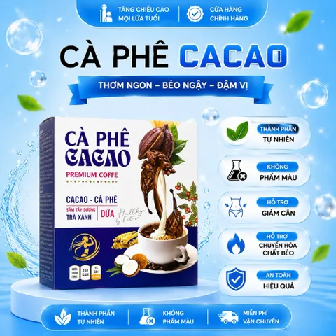☕ CÀ PHÊ CACAO – THỨC UỐNG HÀNG NGÀY DỄ UỐNG- Hộp 15 gói