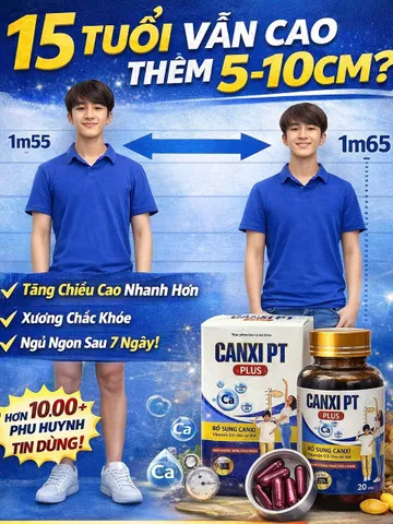 Tăng chiều cao Canxi PT PLUS hỗ trợ phát triển chiều cao toàn diện, bổ sung Canxi, Vitamin D3 K2 cho trẻ-Chính hãng