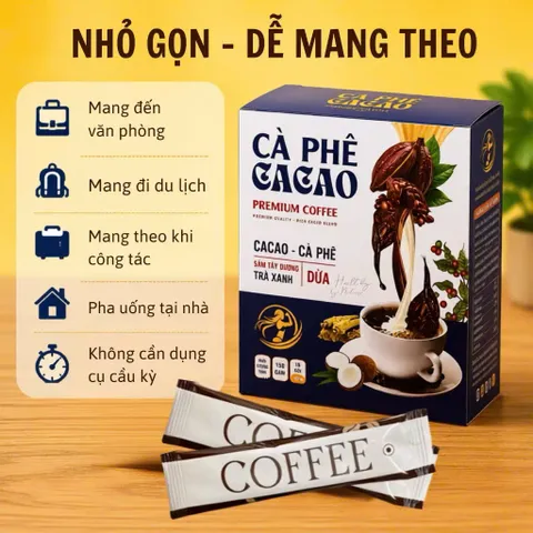 ☕ CÀ PHÊ CACAO – THỨC UỐNG HÀNG NGÀY DỄ UỐNG- Hộp 15 gói