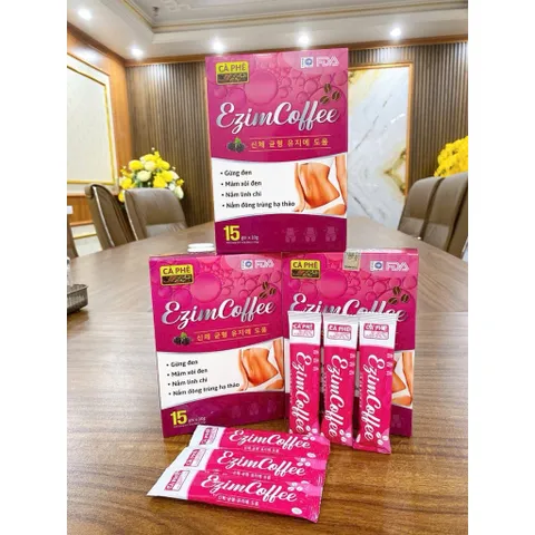 Cà Phê Ezim Coffee hỗ trợ giảm cân, giảm thèm ăn, hạn chế hấp thu chất béo-hộp 15 gói