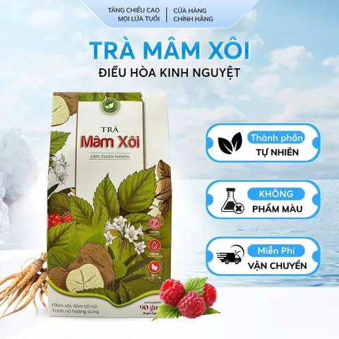 Trà Mâm Xôi Tứ Vị Túi Lọc Hộp 30 Gói   Mâm Xôi - Cỏ Ngọt - Cỏ Máu - Sâm Tố Nữ