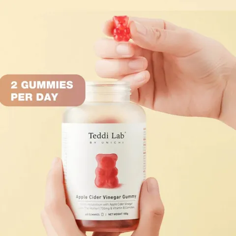 Kẹo dẻo giấm táo giảm cân Unichi Apple Cider Vinegar Gummy (60 viên)