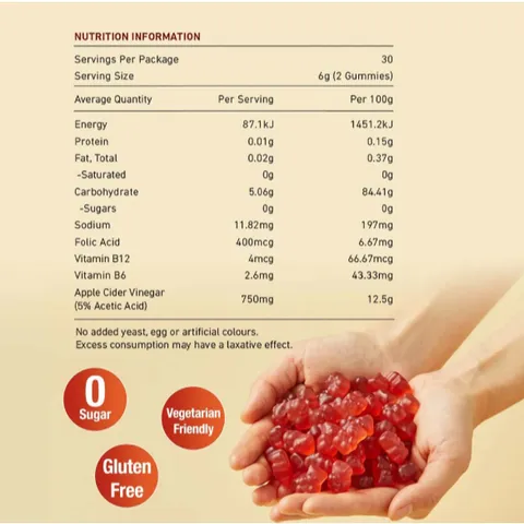 Kẹo dẻo giấm táo giảm cân Unichi Apple Cider Vinegar Gummy (60 viên)