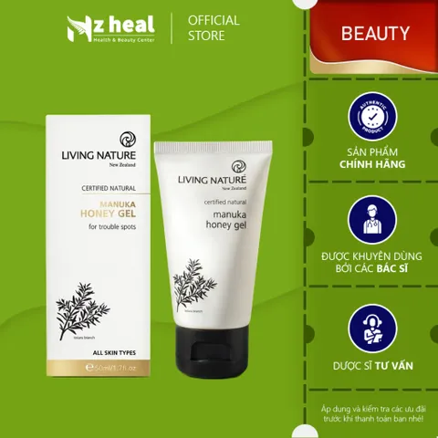 Gel giảm mụn, mờ thâm mật ong Living Nature Manuka Honey Gel (50ml)
