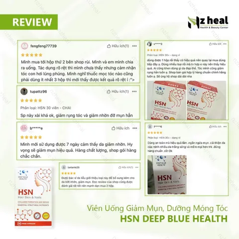 Viên uống HSN Deep Blue Health dưỡng ẩm sáng da dưỡng tóc móng 30/60viên