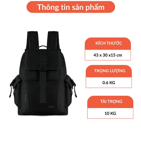 Balo du lịch thể thao đa năng Natoli B31 thiết kế nắp mở phá cách, chất liệu chống thấm nước hiệu quả