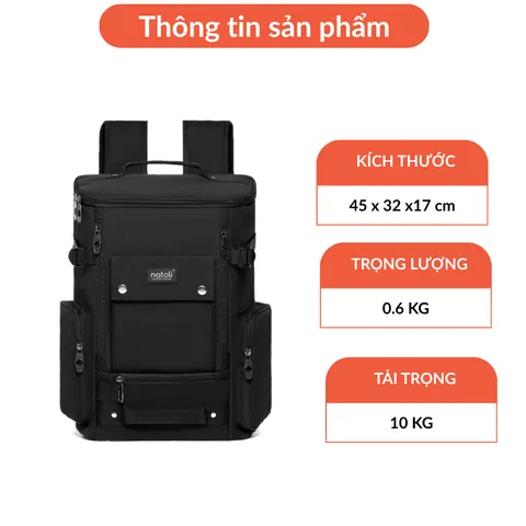 Balo Nam NATOLI Thời Trang Thể Thao Ngăn Đựng Rộng Rãi Chất Liệu Chống Nước - CORE BACKPACK B9